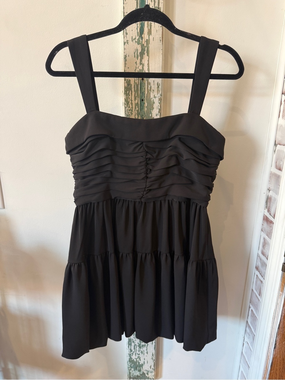 Black Ruffled Tiered Mini Dress